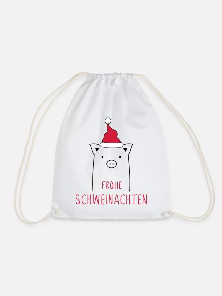 Frohe Weihnachten I Schweinachten Schwein Sau - Turnbeutel - Weiß
