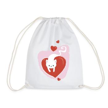 Chat d'amour blanc - Sac de sport léger - blanc - Devant