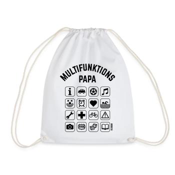 Multifunktions Papa (16 Icons) - Turnbeutel - Weiß - Vorne
