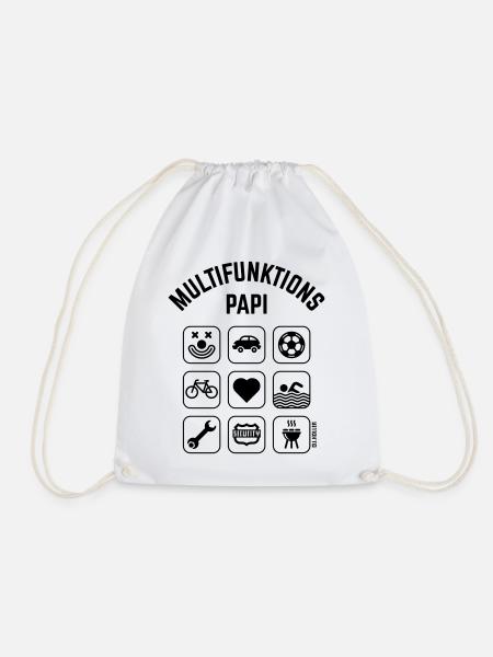Multifunktions Papi (9 Icons) - Turnbeutel - Weiß