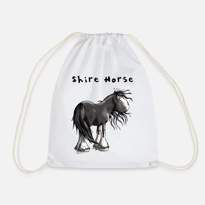 Sweet Shire Horse - Drawstring Bag - white
