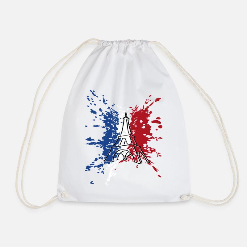 Eiffel Tower Flag France ✅ Tour Eiffel Flag ✔ - Drawstring Bag - white