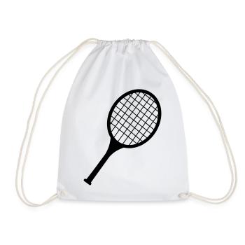 Badmintonschläger-Logo - Turnbeutel - Weiß - Vorne