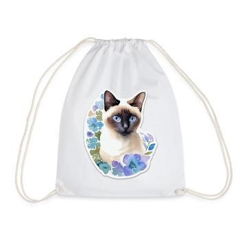 Siamese cat - Drawstring Bag - white - Front