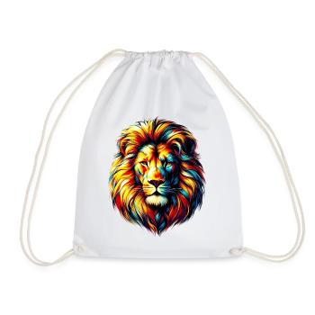 Lion - Drawstring Bag - white - Front