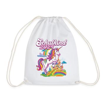 School Child 2024 Unicorn School School Student - Drawstring Bag - white - Front