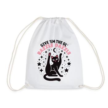 Funny cat: Give Them The Ol' Razzle Dazzle - Drawstring Bag - white - Front