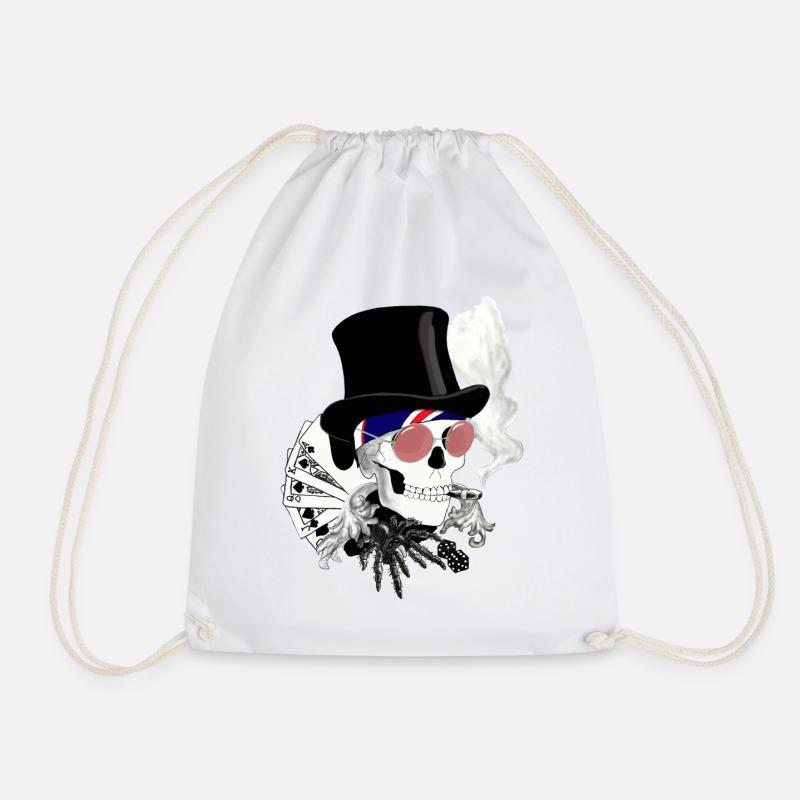 Skull mit rosa Sonnenbrille - Turnbeutel - Weiß