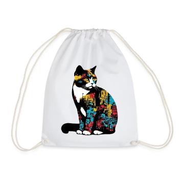 Chat - Sac de sport léger - blanc - Devant