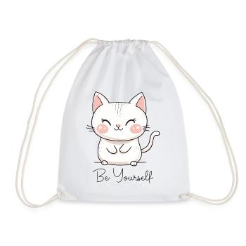 Katze Be Yourself Sei Du Selbst Liebe Motivation - Turnbeutel - Weiß - Vorne
