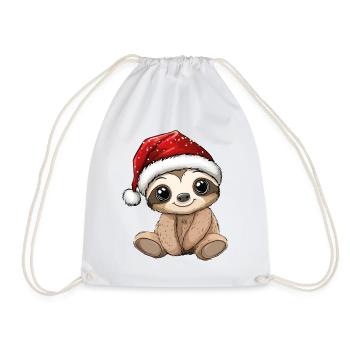 paresseux Noël mignon Noël mignon - Sac de sport léger - blanc - Devant