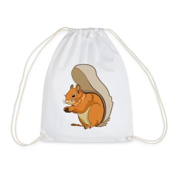 Squirrel - Drawstring Bag - white - Front