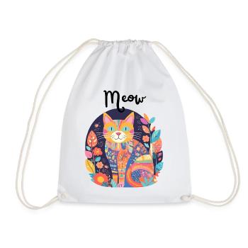 Bunte Katzen-Patchwork-Anthologie - Turnbeutel - Weiß - Vorne