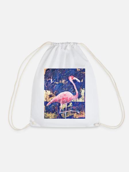 Expressionist Flamingo Artwork - Turnbeutel - Weiß