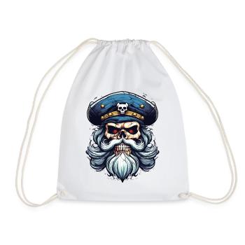Crâne de marin Crâne Capitaine Ahoy Navire - Sac de sport léger - blanc - Devant