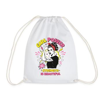 Femme Pop Art Girl Power Girl Power Girl Strong - Sac de sport léger - blanc - Devant