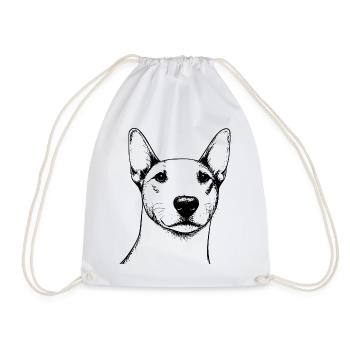 Bull Terrier Outline - Drawstring Bag - white - Front
