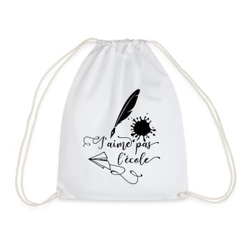 I don't like school - Drawstring Bag - white - Front