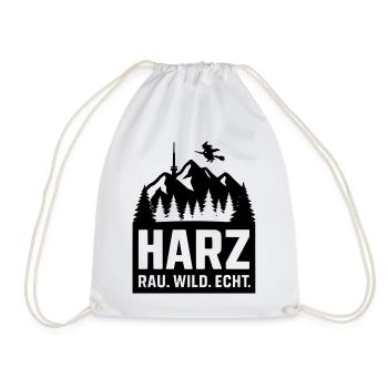 harz wild rau echt - Turnbeutel - Weiß - Vorne