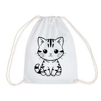 Katze Kätzchen Katzenshirt Geschenk Weihnachten - Turnbeutel - Weiß - Vorne