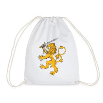 Aalto Asko Art Heraldic Lion - Drawstring Bag - white - Front