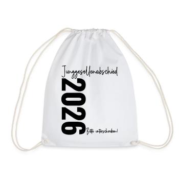 Enterrement de vie de garçon 2026 Veuillez signer Enterrement de vie de garçon - Sac de sport léger - blanc - Devant