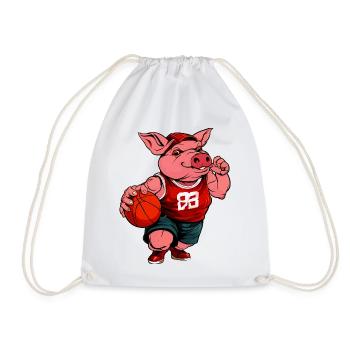 Joueur de basket Piggy / Cochon de basket - Sac de sport léger - blanc - Devant