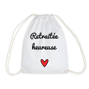 RETRAITEE. RETRAITE. BONNE RETRAITE. ANNIVERSAIRE. - Sac de sport léger - blanc - Devant