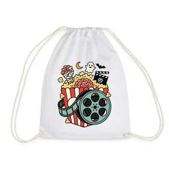 Horror Popcorn Film Nacht Humor - Turnbeutel - Weiß - Vorne
