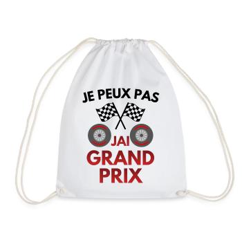 Je peux pas, j'ai Grand Prix, Humour course - Sac de sport léger - blanc - Devant