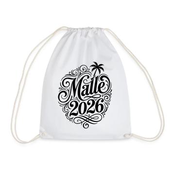 Malle 2026 Palme Mallorca - Turnbeutel - Weiß - Vorne