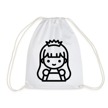 princess - Drawstring Bag - white - Front