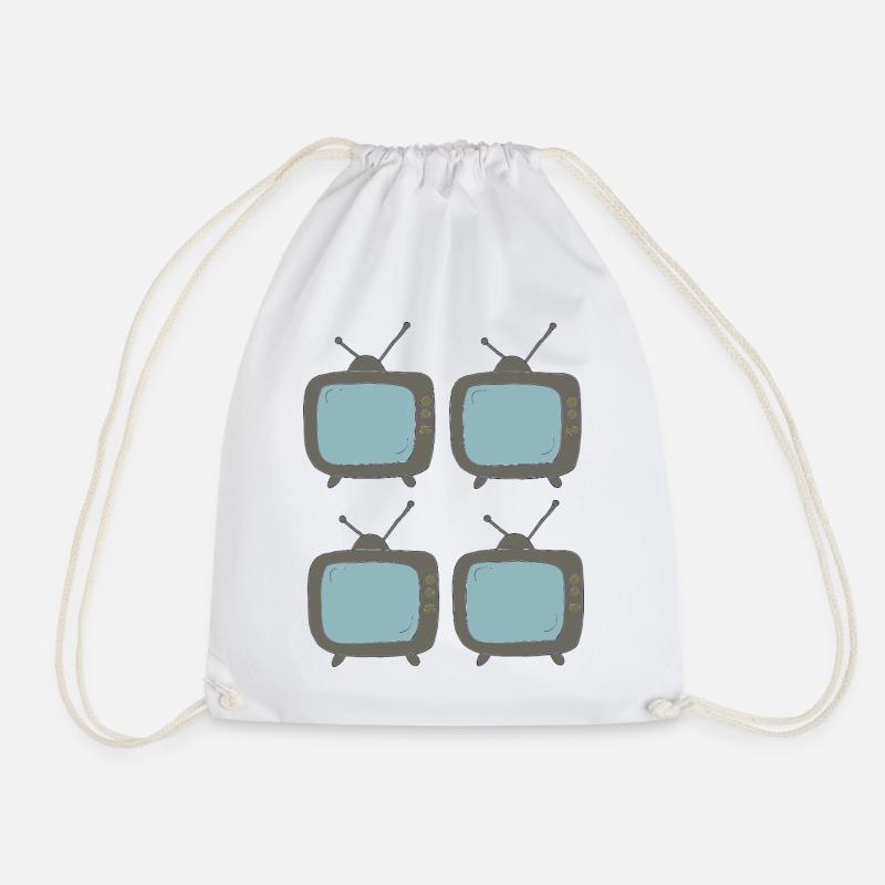 fernseher_4fach - Drawstring Bag - white
