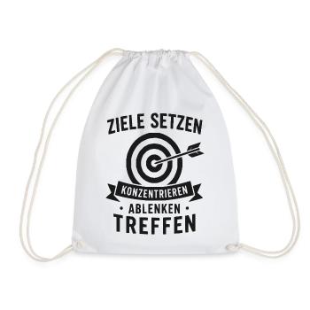Ziele setzen: Konzentrieren, Treffen - Turnbeutel - Weiß - Vorne