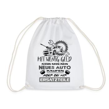 Ersatzteile Spruch Auto Humor KFZ Mechaniker - Turnbeutel - Weiß - Vorne