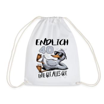 Geburtstag Ente Gut Alles Gut 40 Jahre - Turnbeutel - Weiß - Vorne