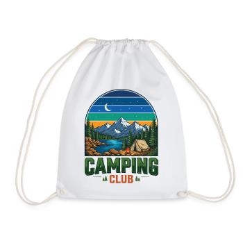 Hiking - Outdoor Adventure - Camping Club - Drawstring Bag - white - Front