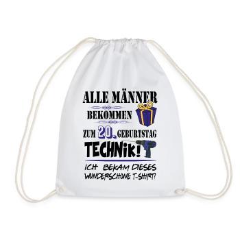 20. Geburtstag Handwerker Technik Werkzeug - Turnbeutel - Weiß - Vorne