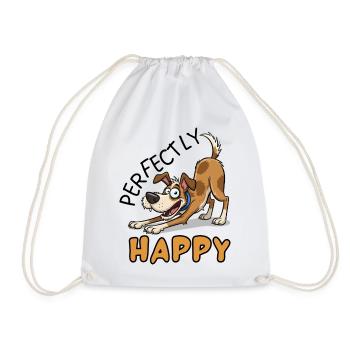213616058_358910679_Jack_Russell_Perfectly_Happ - Drawstring Bag - white - Front