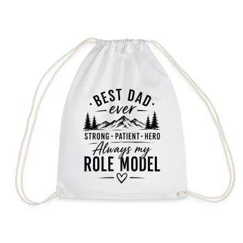 Best Dad Role Model in Mountains - Drawstring Bag - white - Front