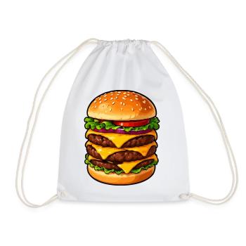 Dreifacher Cheeseburger Kraft - Turnbeutel - Weiß - Vorne