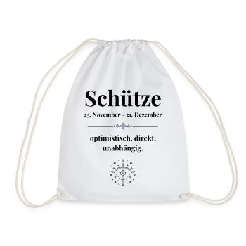 Schütze Sternzeichen - optimistisch & direkt - Turnbeutel - Weiß - Vorne
