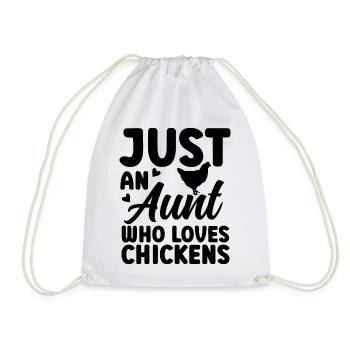 Huhn Tante Statement - Turnbeutel - Weiß - Vorne