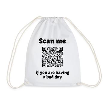 QR-Code mit liebevoller Botschaft - Turnbeutel - Weiß - Vorne