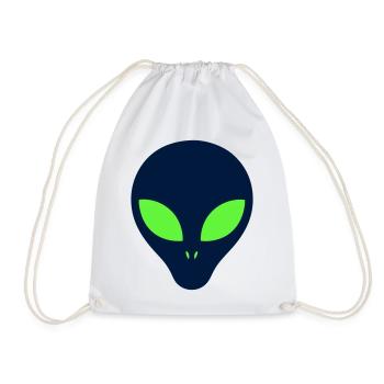 Alien Gesicht Gruen Grafik - Turnbeutel - Weiß - Vorne
