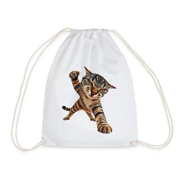 Katze - Turnbeutel - Weiß - Vorne
