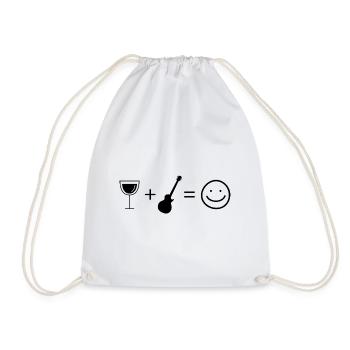 Wein Smile Face und Gitarre - - Turnbeutel - Weiß - Vorne