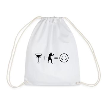 Wine Smile Face and Boxes - - Drawstring Bag - white - Front