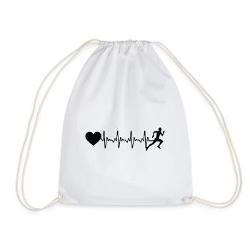 Heartbeat Heart et course - (2) - Sac de sport léger - blanc - Devant