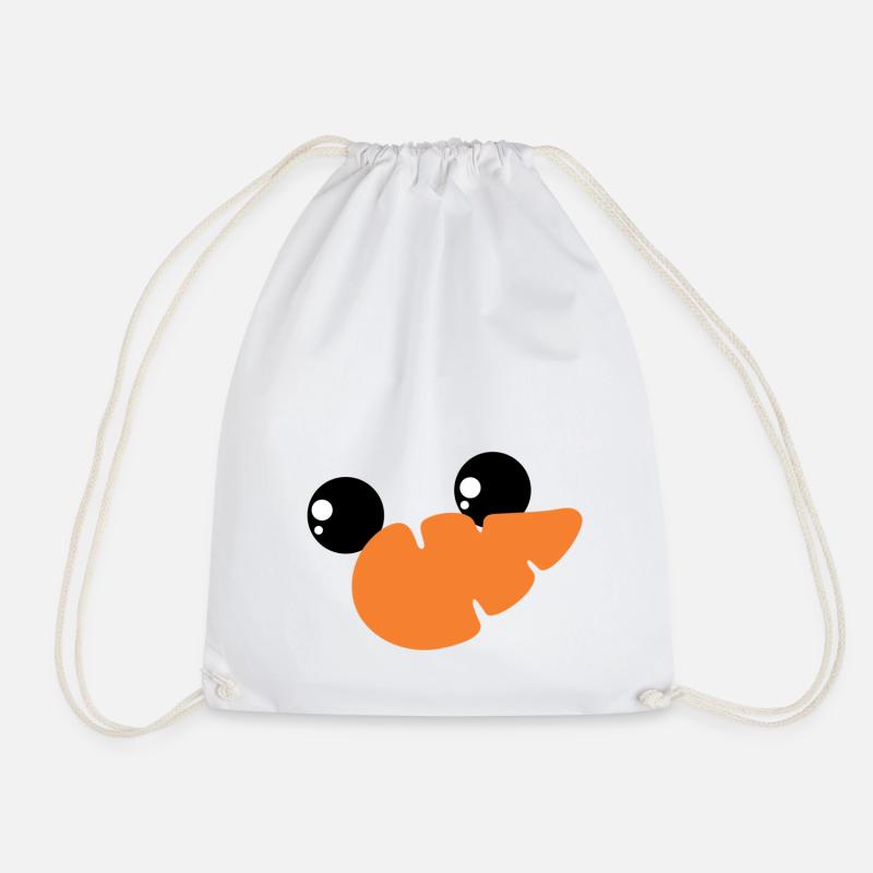 Snowman - Drawstring Bag - white